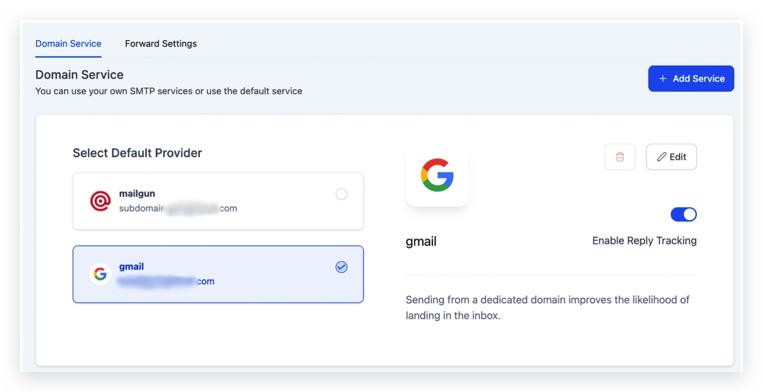 Reply tracking settings