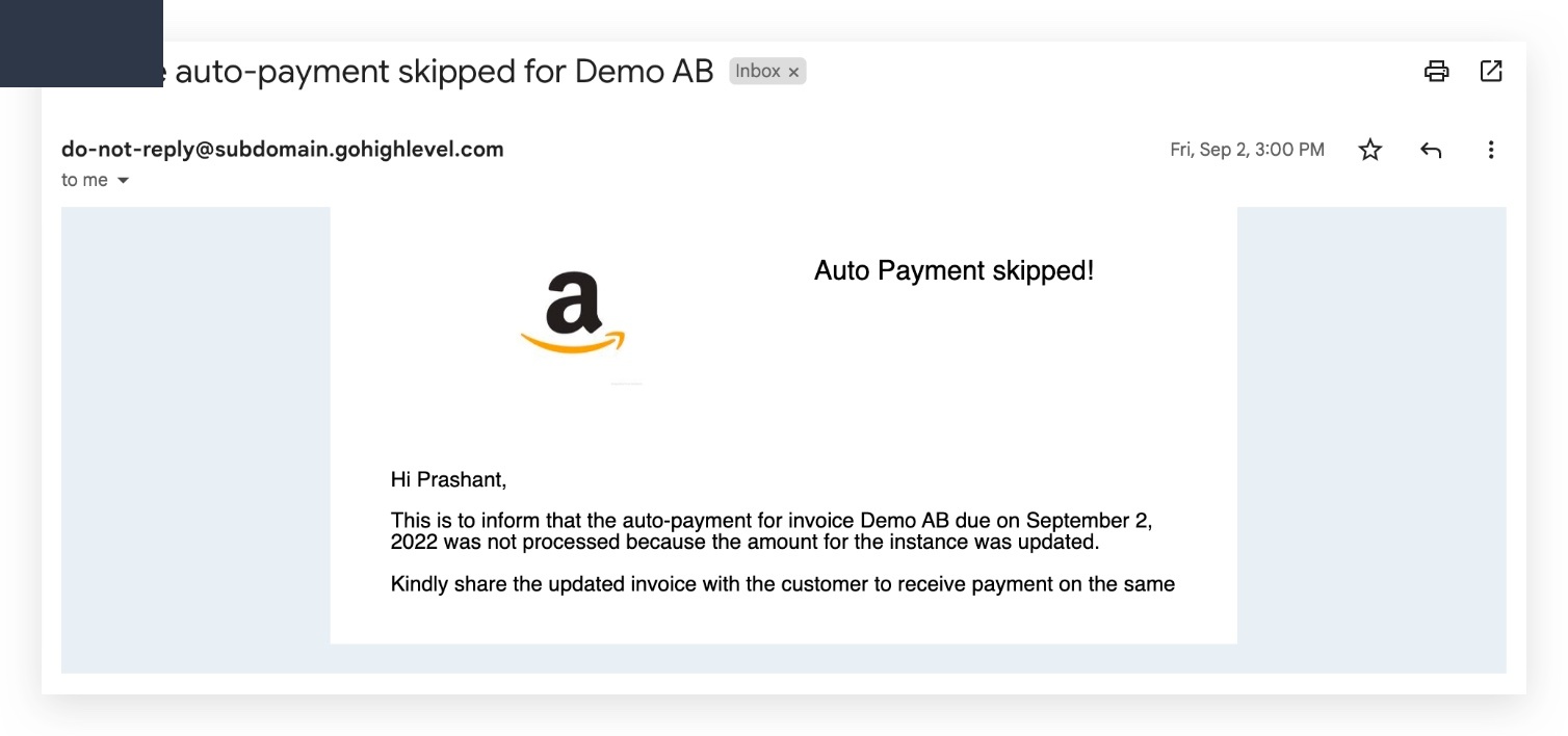Skipping auto-payment because amount was manually updated