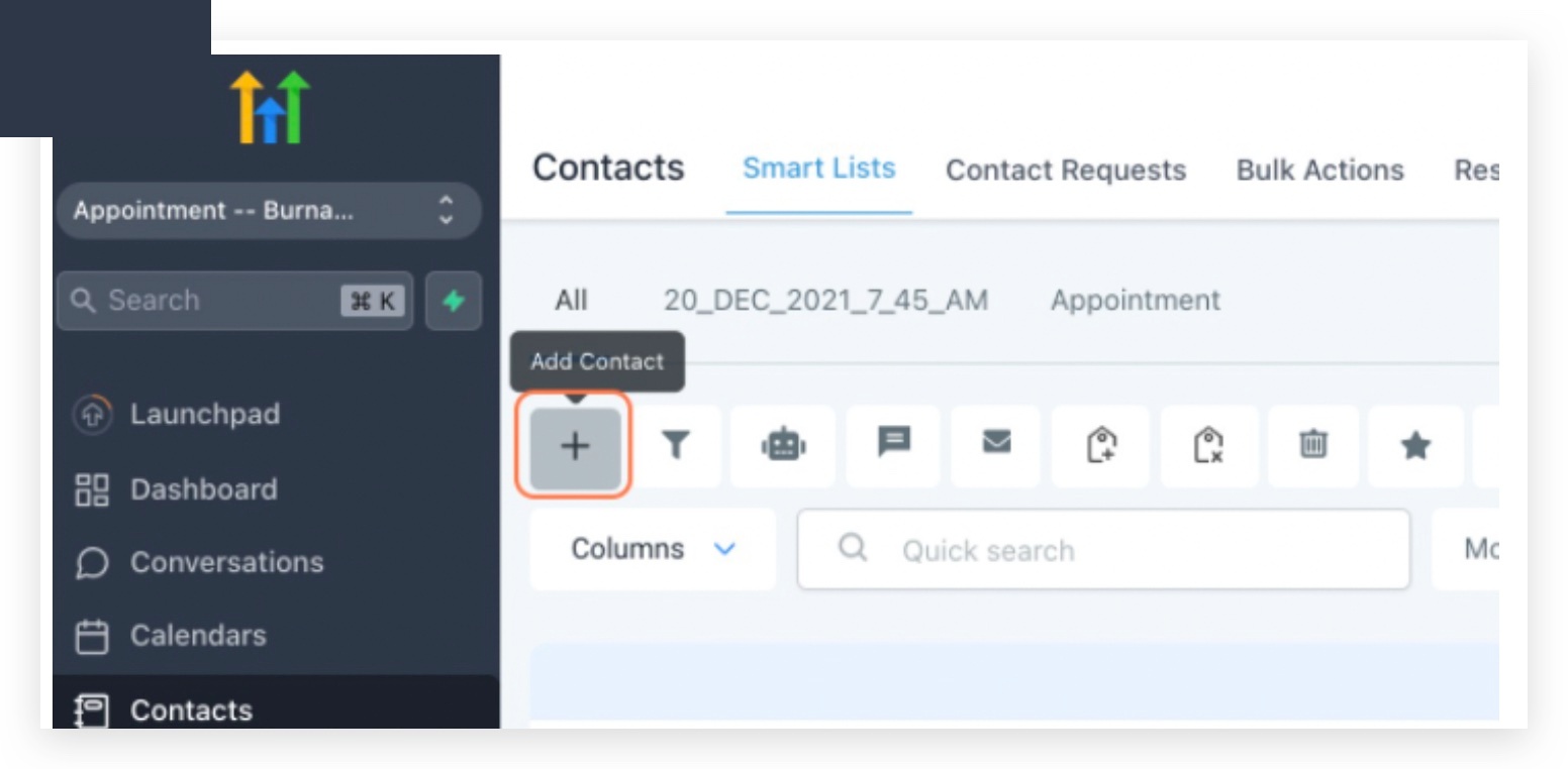Add Contact button