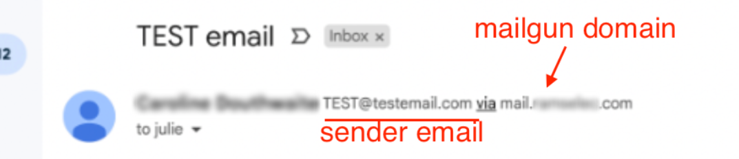 Same email rendered in another mail client