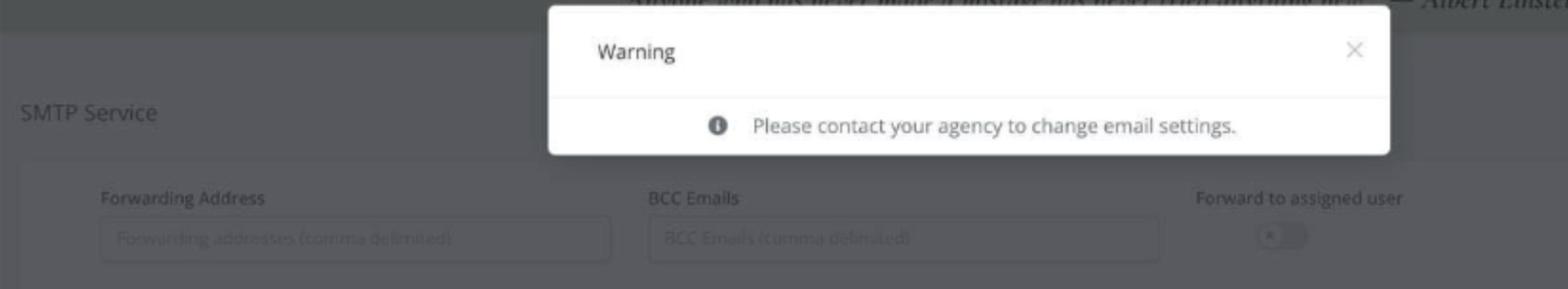 SMTP provider error message