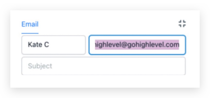 Sender email field in the conversation composer