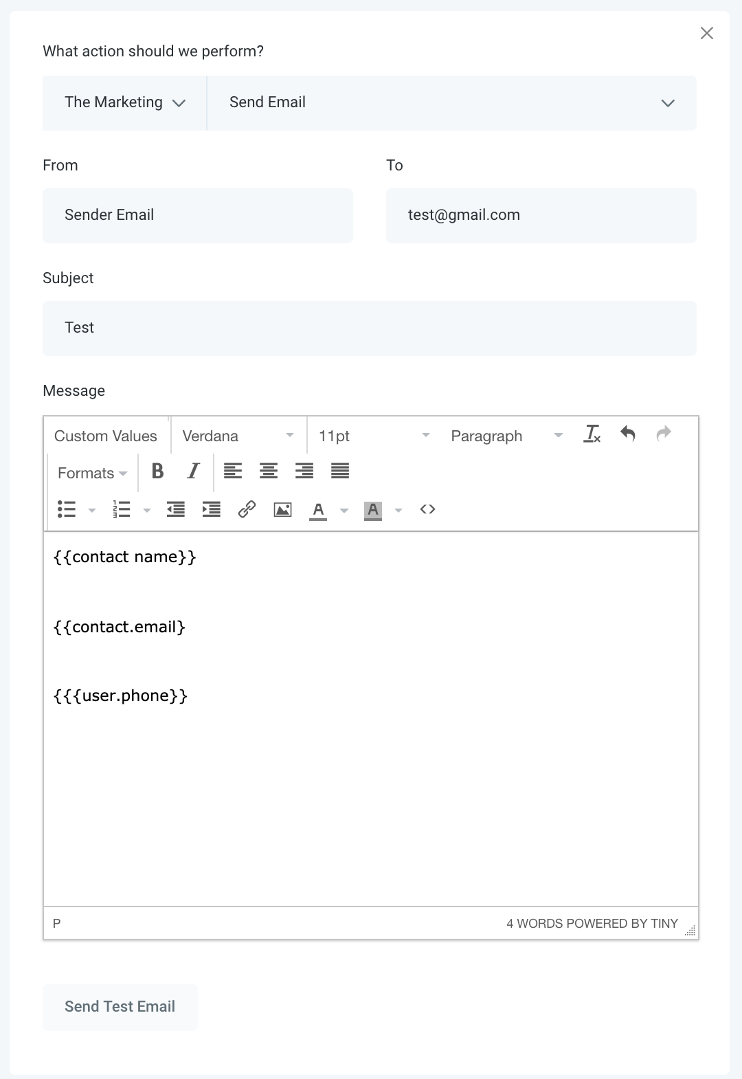 From field formatted as an email address
