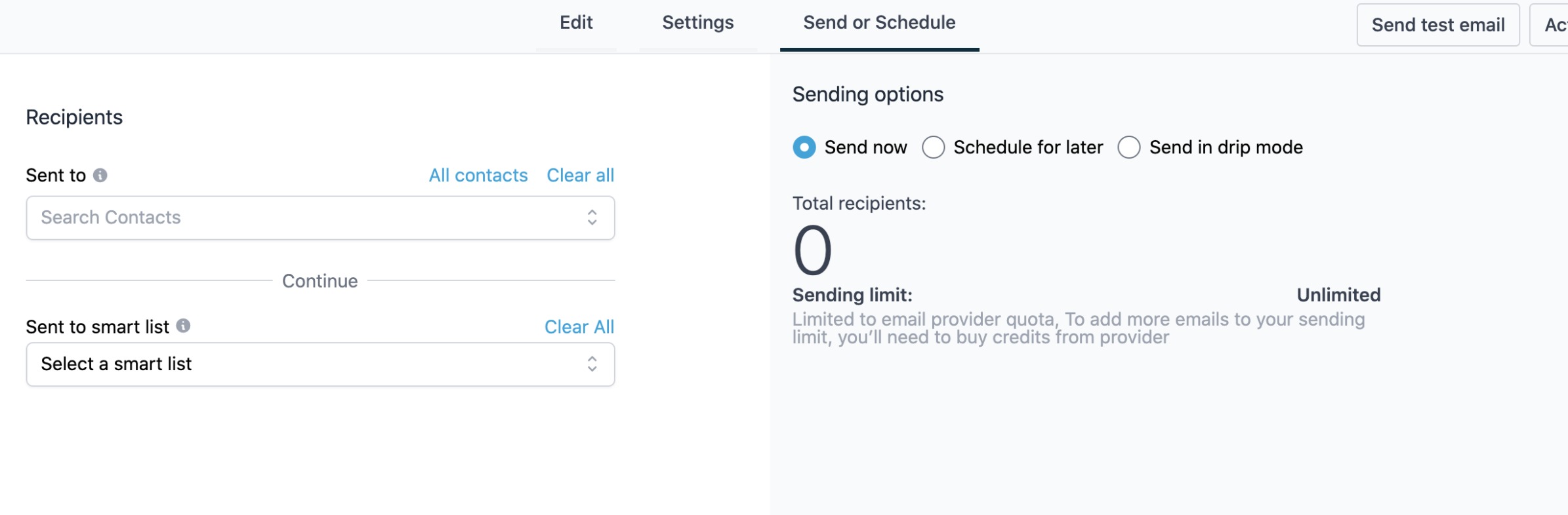 Sending emails through the Email Builder bulk action