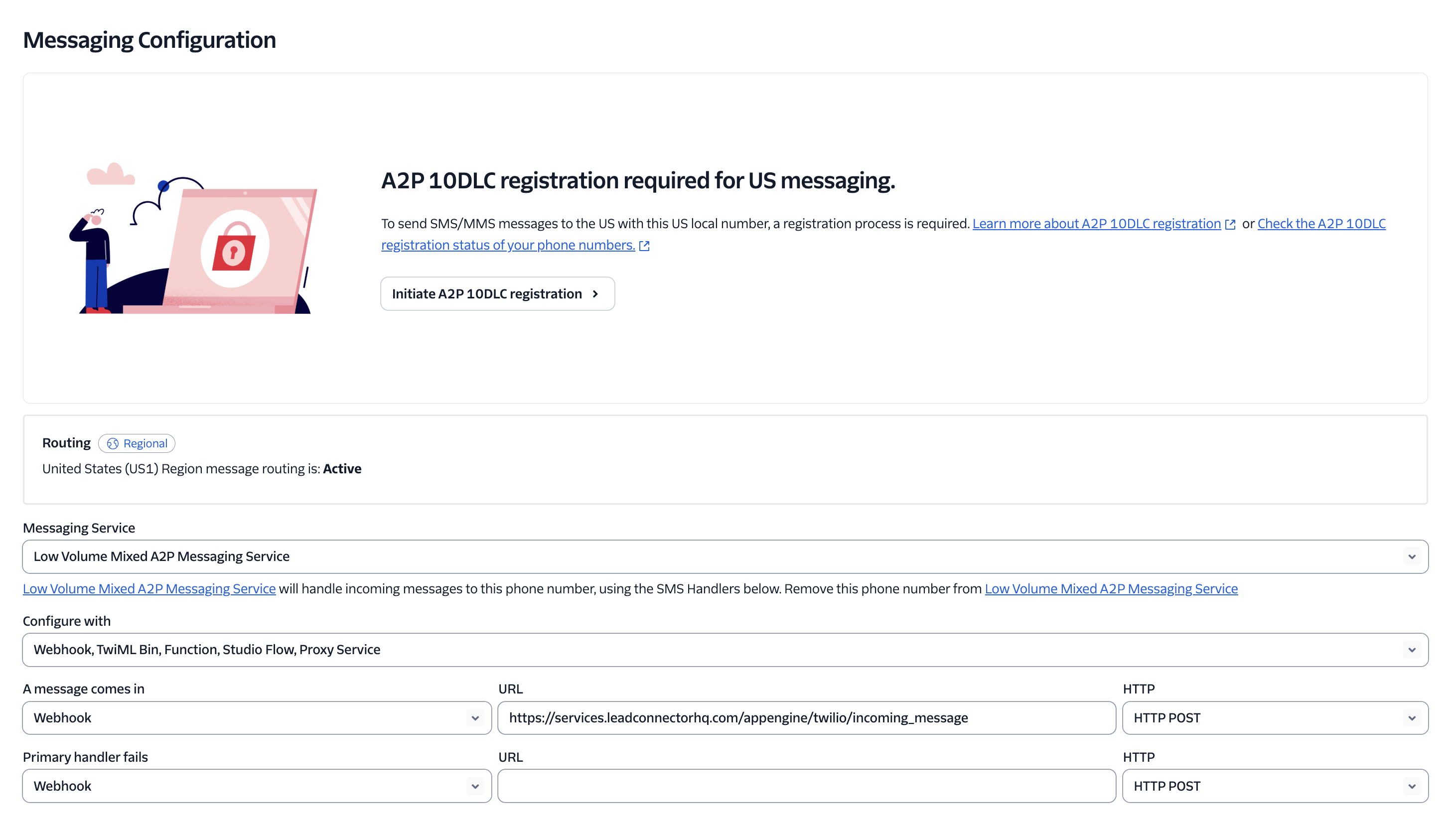 Messaging webhook saved correctly