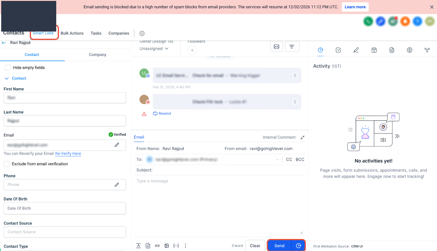 In-app suspension banner example