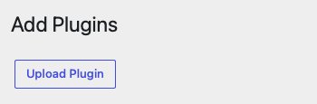 Add Plugins page with Upload Plugin button Add Plugins page with Upload Plugin button