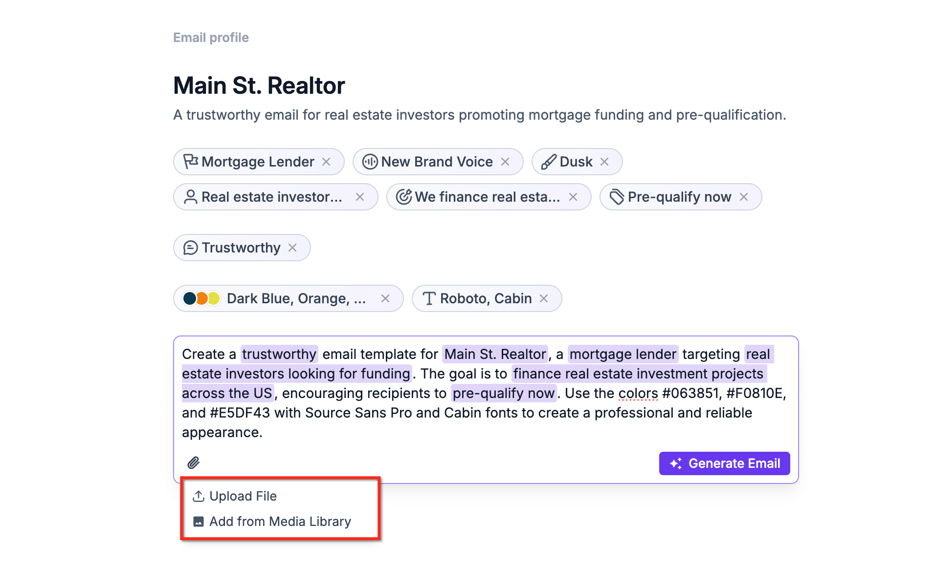 Starting method selection — From a Reference or From a Prompt
