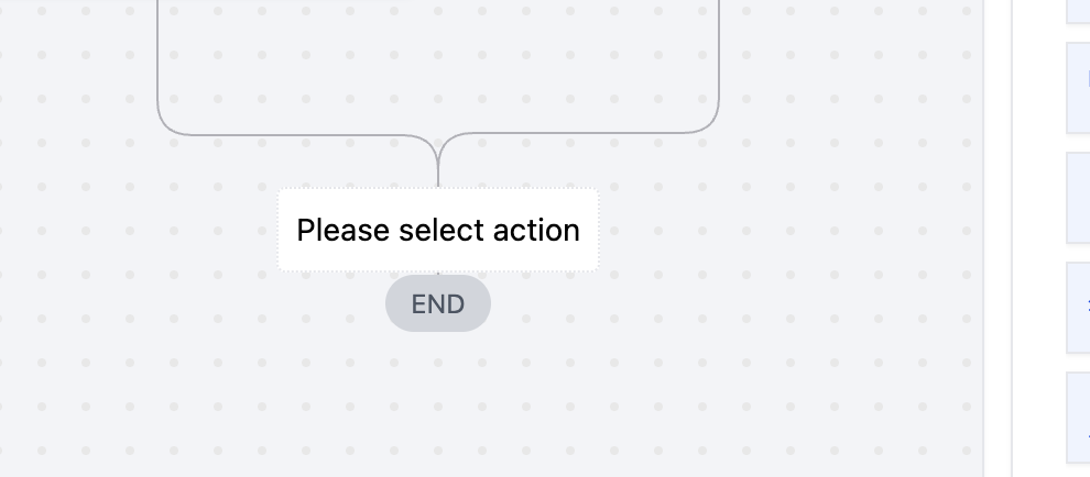 Save Trigger button and Please select action prompt