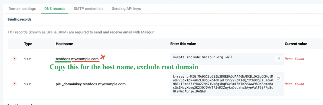 Example of the Host field in GoDaddy