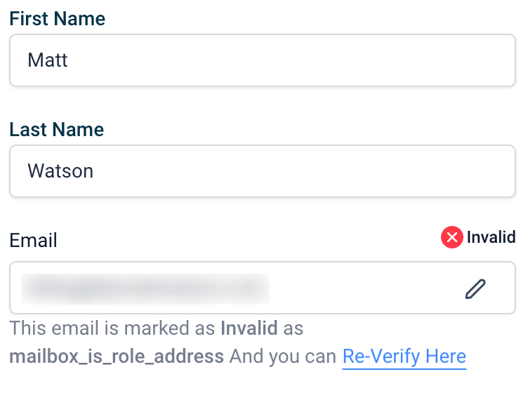 Invalid status indicator